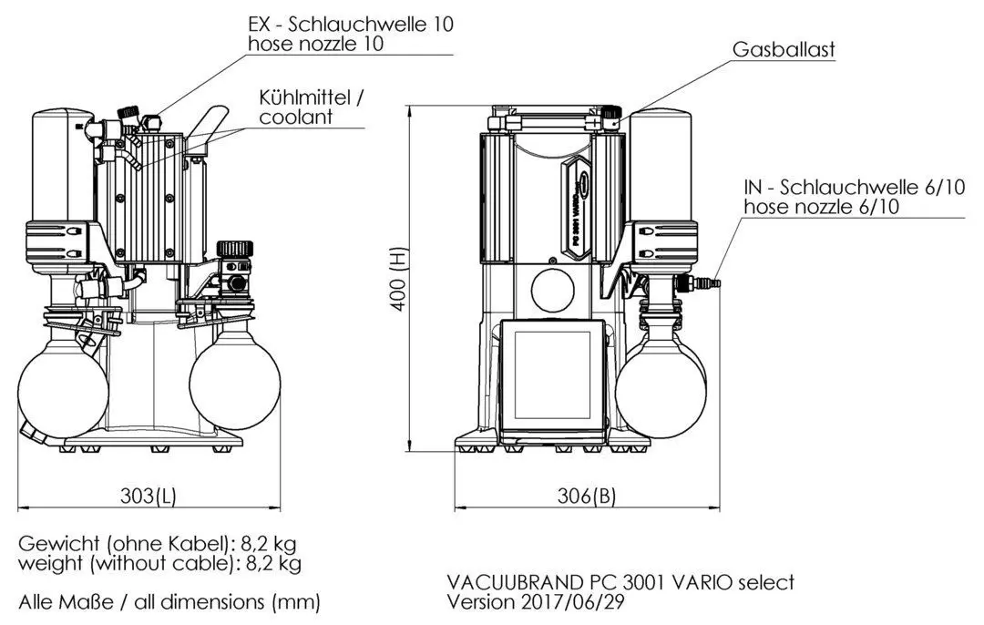Vacuubrand PC 3001 VARIO Select Diyaframlı Vakum Pompası